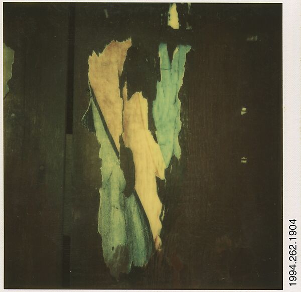 [Detail of Torn Circus Poster], Walker Evans (American, St. Louis, Missouri 1903–1975 New Haven, Connecticut), Instant internal dye diffusion transfer print (Polaroid SX-70) 