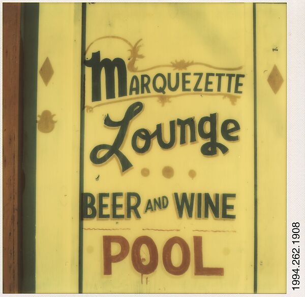 [Detail of Marquezette Lounge Facade, Marigot, St. Martin's, French West Indies], Walker Evans (American, St. Louis, Missouri 1903–1975 New Haven, Connecticut), Instant internal dye diffusion transfer print (Polaroid SX-70) 