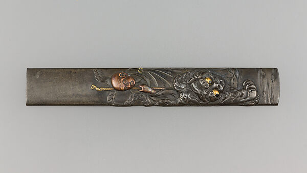 Knife Handle (Kozuka), Copper-silver alloy (shibuichi), copper, gold, Japanese 