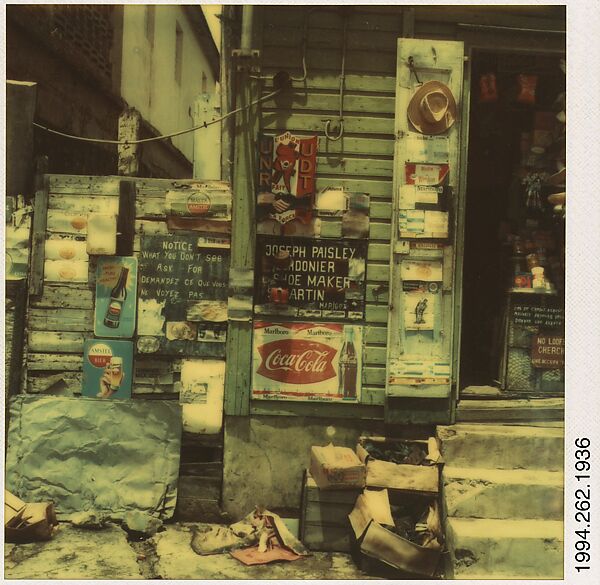 [Shoemaker's Shop, Marigot, St. Martin's, French West Indies], Walker Evans (American, St. Louis, Missouri 1903–1975 New Haven, Connecticut), Instant internal dye diffusion transfer print (Polaroid SX-70) 