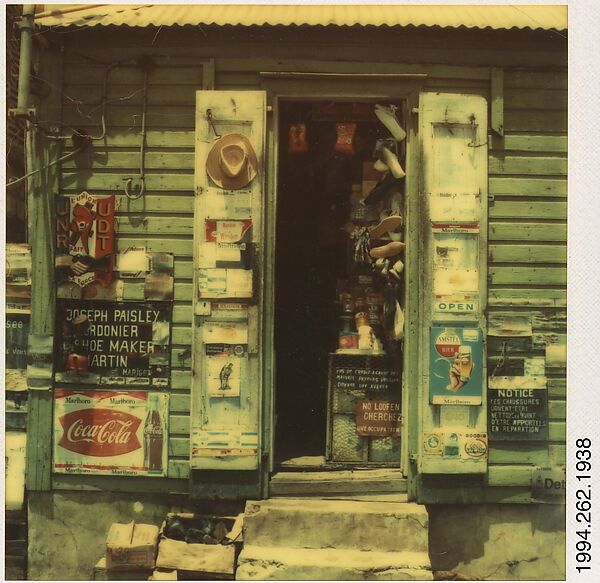 [Shoemaker's Shop, Marigot, St. Martin's, French West Indies], Walker Evans (American, St. Louis, Missouri 1903–1975 New Haven, Connecticut), Instant internal dye diffusion transfer print (Polaroid SX-70) 