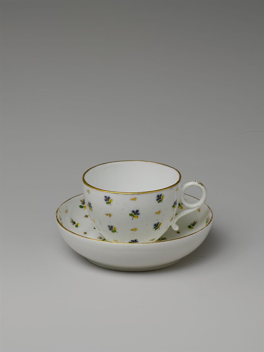 Cup and Saucer, Porcelain, French, possibly 