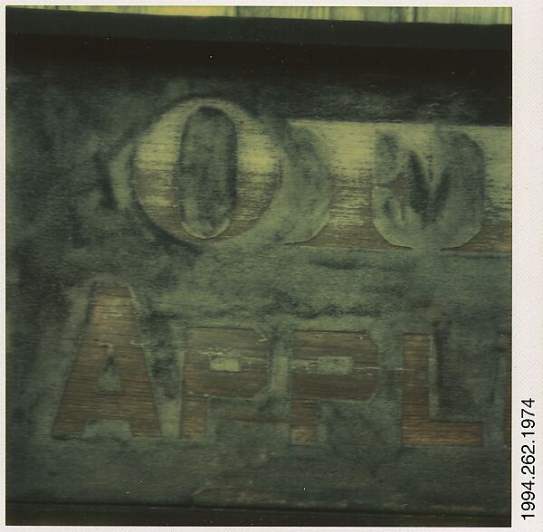 [Detail of Wooden Sign: "Post Office North Appleton", Old Lyme, Connecticut], Walker Evans (American, St. Louis, Missouri 1903–1975 New Haven, Connecticut), Instant internal dye diffusion transfer print (Polaroid SX-70) 