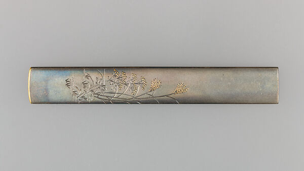 Knife Handle (Kozuka), Copper-silver alloy (shibuichi), silver, gold, copper, Japanese