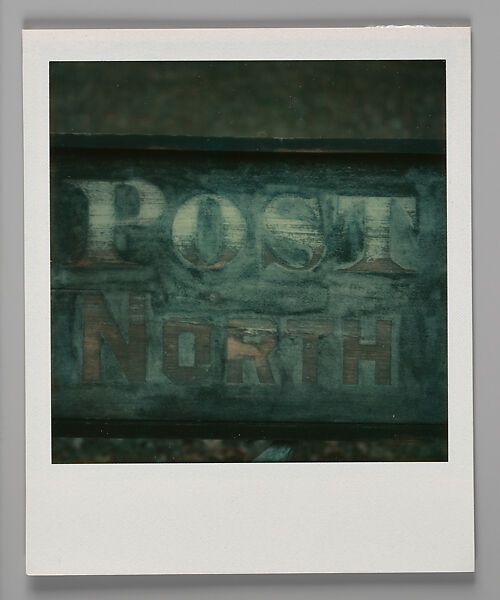 [Detail of Wooden Sign: "Post Office North Appleton", Old Lyme, Connecticut], Walker Evans (American, St. Louis, Missouri 1903–1975 New Haven, Connecticut), Instant internal dye diffusion transfer print (Polaroid SX-70) 
