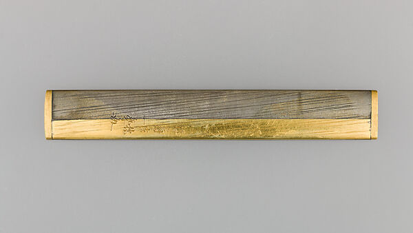 Knife Handle (Kozuka), Copper-silver alloy (shibuichi), gold, Japanese
