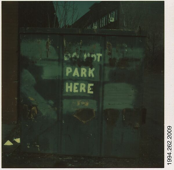 [Dumpster Marked "DO NOT PARK HERE"], Walker Evans (American, St. Louis, Missouri 1903–1975 New Haven, Connecticut), Instant internal dye diffusion transfer print (Polaroid SX-70) 
