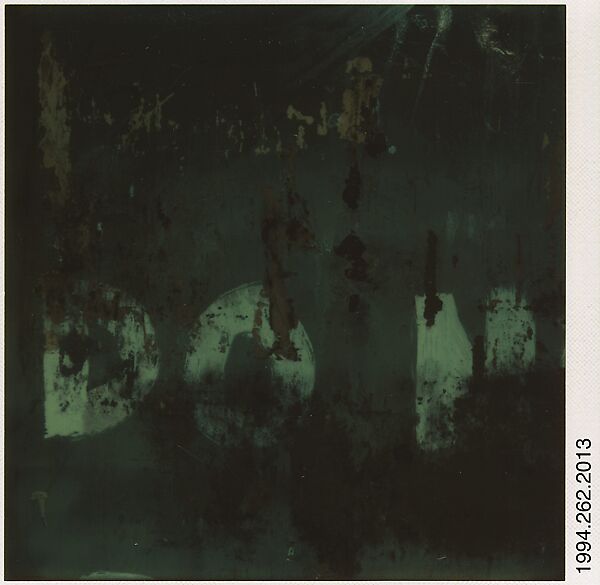 [Detail of Dumpster: "DO"], Walker Evans (American, St. Louis, Missouri 1903–1975 New Haven, Connecticut), Instant internal dye diffusion transfer print (Polaroid SX-70) 