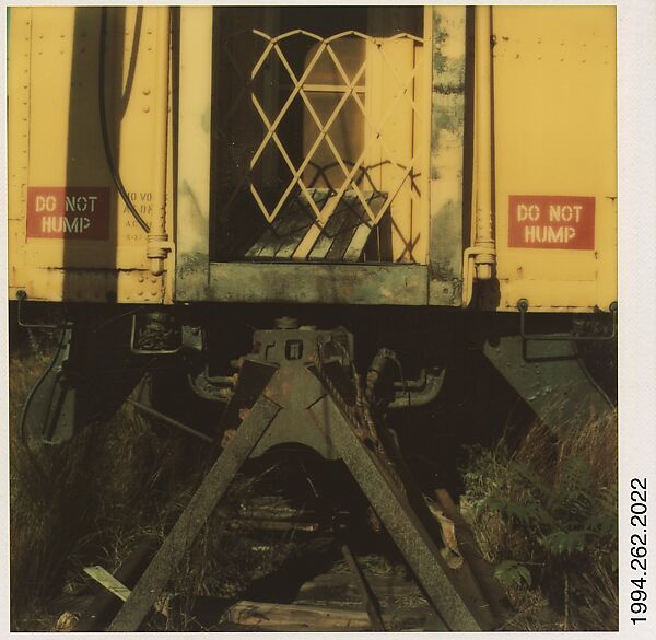 [Yellow Train Car in Yard], Walker Evans (American, St. Louis, Missouri 1903–1975 New Haven, Connecticut), Instant internal dye diffusion transfer print (Polaroid SX-70) 