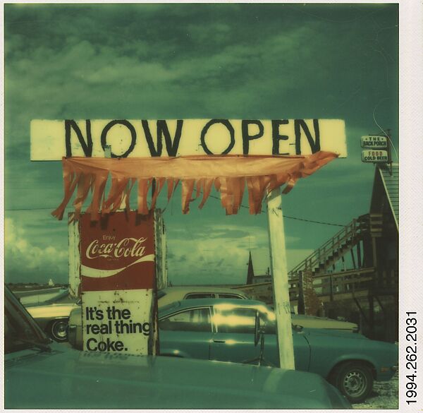 [Roadside Advertisement for The Back Porch Restaurant, Destin, Florida], Walker Evans (American, St. Louis, Missouri 1903–1975 New Haven, Connecticut), Instant internal dye diffusion transfer print (Polaroid SX-70) 