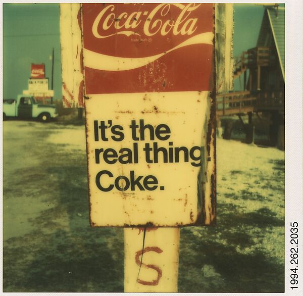 [Detail of Roadside Advertisement for The Back Porch Restaurant, Destin, Florida], Walker Evans (American, St. Louis, Missouri 1903–1975 New Haven, Connecticut), Instant internal dye diffusion transfer print (Polaroid SX-70) 