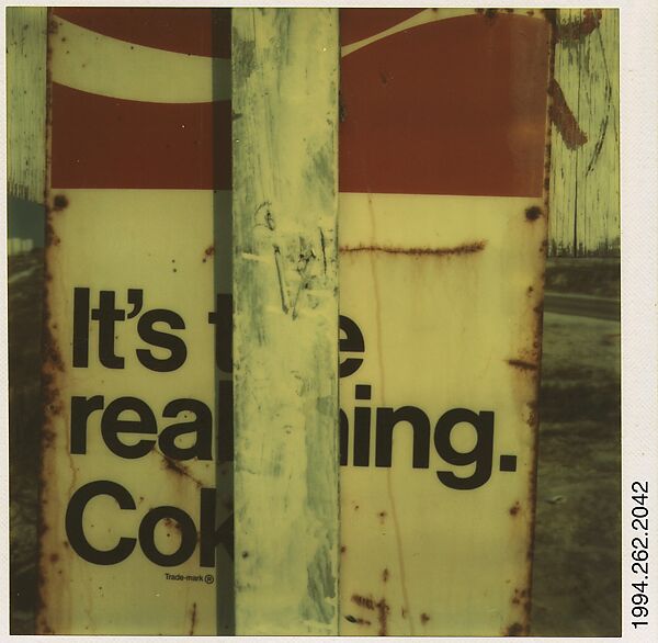 [Detail of Roadside Advertisement for The Back Porch Restaurant, Destin, Florida], Walker Evans (American, St. Louis, Missouri 1903–1975 New Haven, Connecticut), Instant internal dye diffusion transfer print (Polaroid SX-70) 