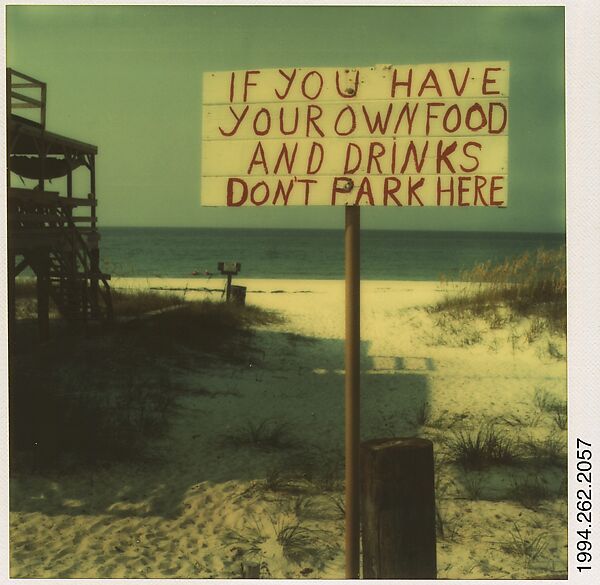 [Beachside Sign, Destin, Florida], Walker Evans (American, St. Louis, Missouri 1903–1975 New Haven, Connecticut), Instant internal dye diffusion transfer print (Polaroid SX-70) 