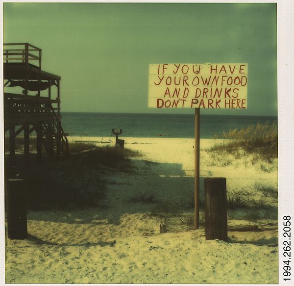 [Beachside Sign, Destin, Florida], Walker Evans (American, St. Louis, Missouri 1903–1975 New Haven, Connecticut), Instant internal dye diffusion transfer print (Polaroid SX-70) 
