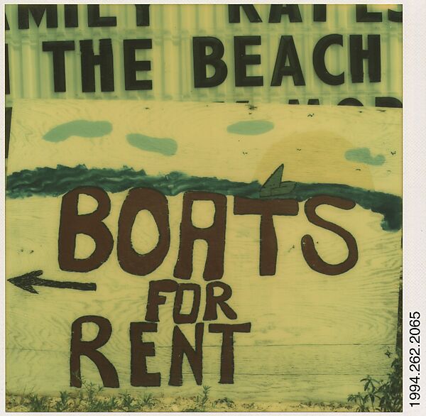 [Beachside Sign: "Boats For Rent", Destin, Florida], Walker Evans (American, St. Louis, Missouri 1903–1975 New Haven, Connecticut), Instant internal dye diffusion transfer print (Polaroid SX-70) 