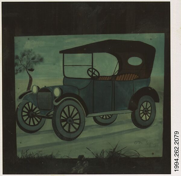 [Hand-Painted Sign of Model T Ford, Old Lyme, Connecticut], Walker Evans (American, St. Louis, Missouri 1903–1975 New Haven, Connecticut), Instant internal dye diffusion transfer print (Polaroid SX-70) 
