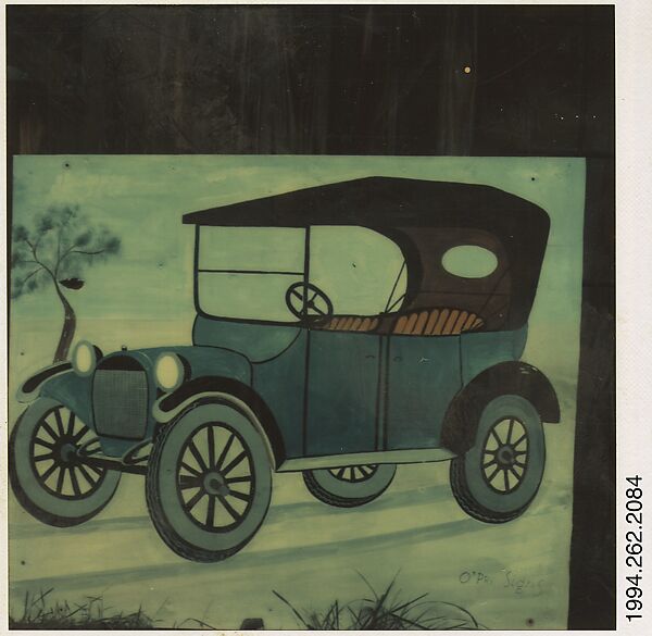 [Hand-Painted Sign of Model T Ford, Old Lyme, Connecticut], Walker Evans (American, St. Louis, Missouri 1903–1975 New Haven, Connecticut), Instant internal dye diffusion transfer print (Polaroid SX-70) 