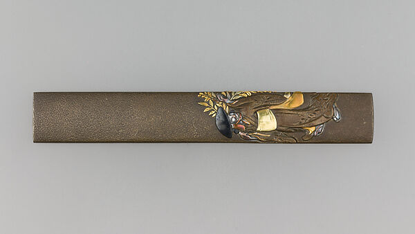 Knife Handle (Kozuka), Copper-silver alloy (shibuichi), gold, silver, copper-gold alloy (shakudō), Japanese 