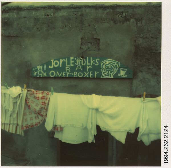 [Sign for Jorleyfolks Bar, French West Indies], Walker Evans (American, St. Louis, Missouri 1903–1975 New Haven, Connecticut), Instant internal dye diffusion transfer print (Polaroid SX-70) 