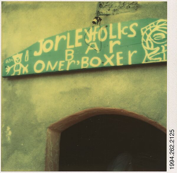 [Sign for Jorleyfolks Bar, French West Indies], Walker Evans (American, St. Louis, Missouri 1903–1975 New Haven, Connecticut), Instant internal dye diffusion transfer print (Polaroid SX-70) 