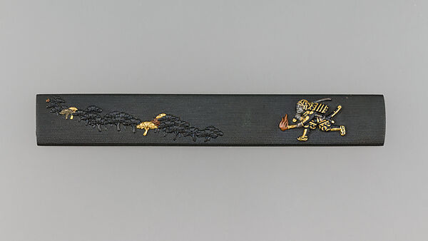⁭Knife Handle (Kozuka), Copper-gold alloy (shakudō), gold, copper, silver, Japanese 