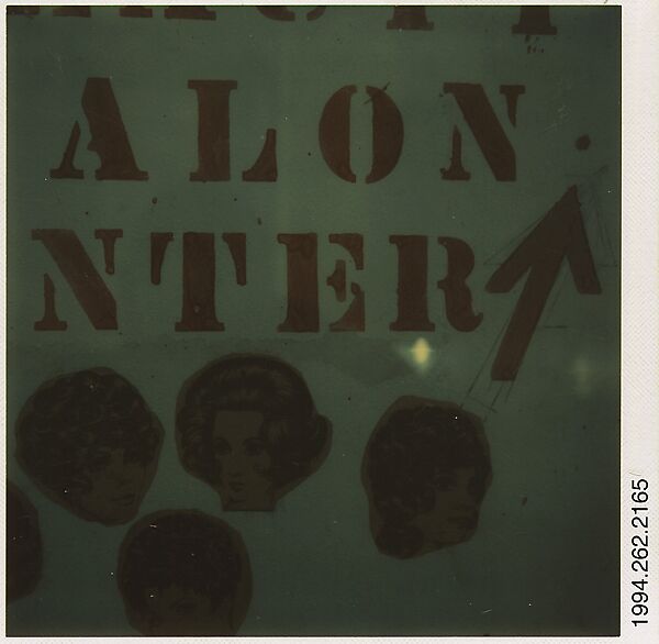 [Hair Salon Sign], Walker Evans (American, St. Louis, Missouri 1903–1975 New Haven, Connecticut), Instant internal dye diffusion transfer print (Polaroid SX-70) 