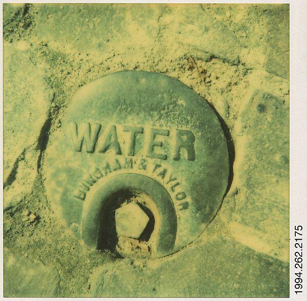 [Underground Water Pipe Cover, Martha's Vineyard, Massachusetts], Walker Evans (American, St. Louis, Missouri 1903–1975 New Haven, Connecticut), Instant internal dye diffusion transfer print (Polaroid SX-70) 