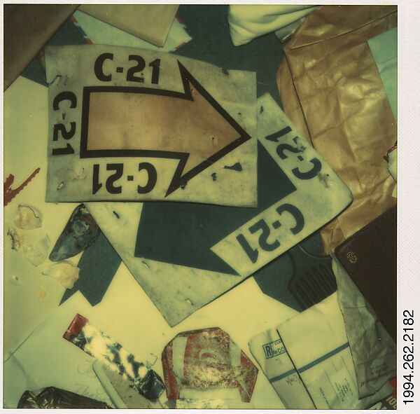 [Trash Study], Walker Evans (American, St. Louis, Missouri 1903–1975 New Haven, Connecticut), Instant internal dye diffusion transfer print (Polaroid SX-70) 