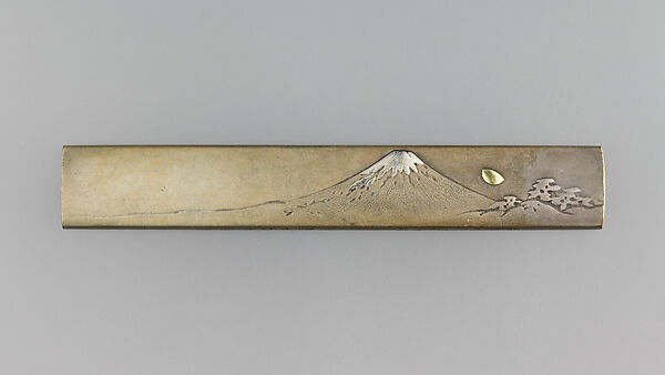 Knife Handle (Kozuka), Copper-silver alloy (shibuichi), gold, silver, Japanese 