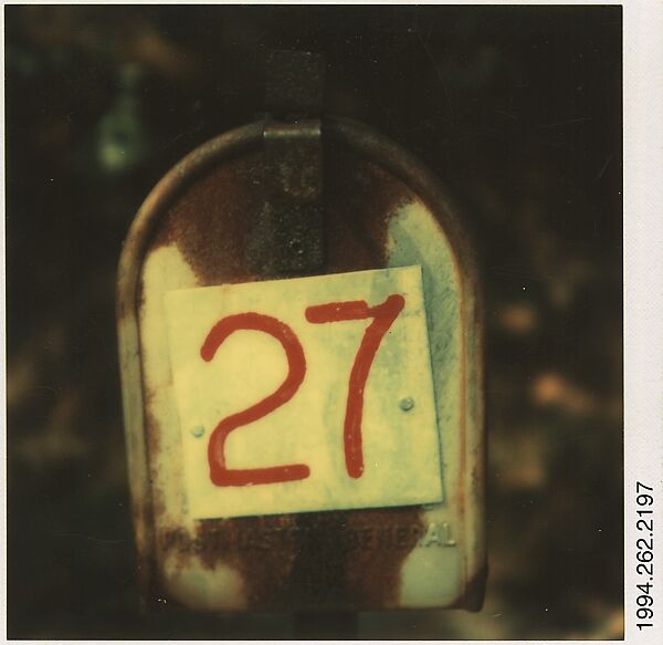 [Mailbox: "27"], Walker Evans (American, St. Louis, Missouri 1903–1975 New Haven, Connecticut), Instant internal dye diffusion transfer print (Polaroid SX-70) 
