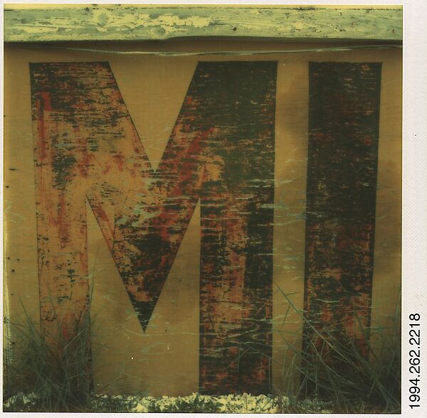[Detail of Sign: "MI", Destin, Florida], Walker Evans (American, St. Louis, Missouri 1903–1975 New Haven, Connecticut), Instant internal dye diffusion transfer print (Polaroid SX-70) 