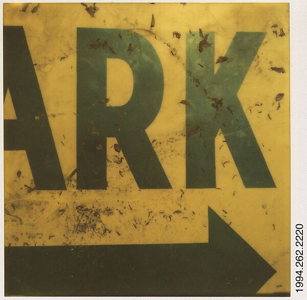 [Detail of Sign: "ARK"], Walker Evans (American, St. Louis, Missouri 1903–1975 New Haven, Connecticut), Instant internal dye diffusion transfer print (Polaroid SX-70) 