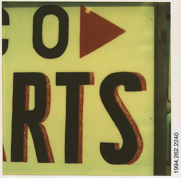 [Detail of Sign: "RTS", Destin, Florida], Walker Evans  American, Instant internal dye diffusion transfer print (Polaroid SX-70)