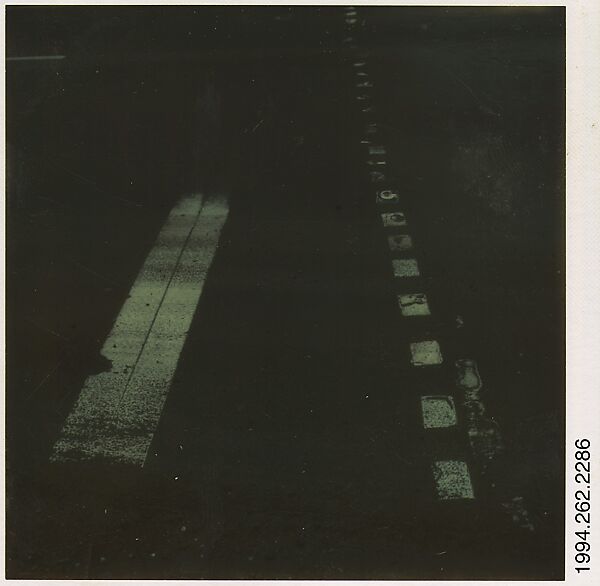 [Lane Dividers], Walker Evans (American, St. Louis, Missouri 1903–1975 New Haven, Connecticut), Instant internal dye diffusion transfer print (Polaroid SX-70) 