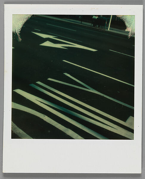 [Street Arrow, Lane Dividers, and Lettering: "ONLY"], Walker Evans (American, St. Louis, Missouri 1903–1975 New Haven, Connecticut), Instant internal dye diffusion transfer print (Polaroid SX-70) 