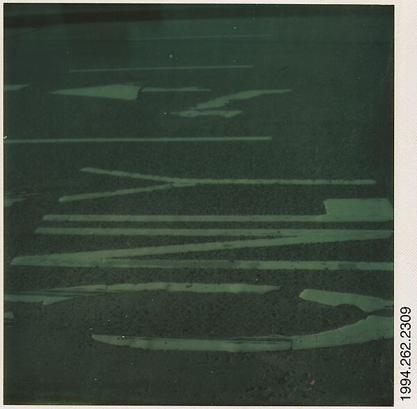 [Street Arrow, Lane Dividers, and Lettering: "ONLY"], Walker Evans (American, St. Louis, Missouri 1903–1975 New Haven, Connecticut), Instant internal dye diffusion transfer print (Polaroid SX-70) 
