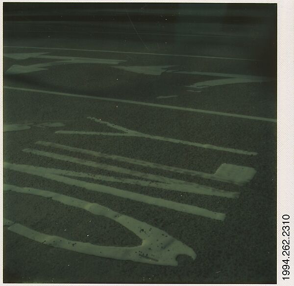 [Street Arrow, Lane Dividers, and Lettering: "ONLY"], Walker Evans (American, St. Louis, Missouri 1903–1975 New Haven, Connecticut), Instant internal dye diffusion transfer print (Polaroid SX-70) 
