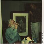 [Walker Evans's 71st Birthday Party: W.E. and Norman Ives], Unknown, Instant internal dye diffusion transfer print (Polaroid SX-70)