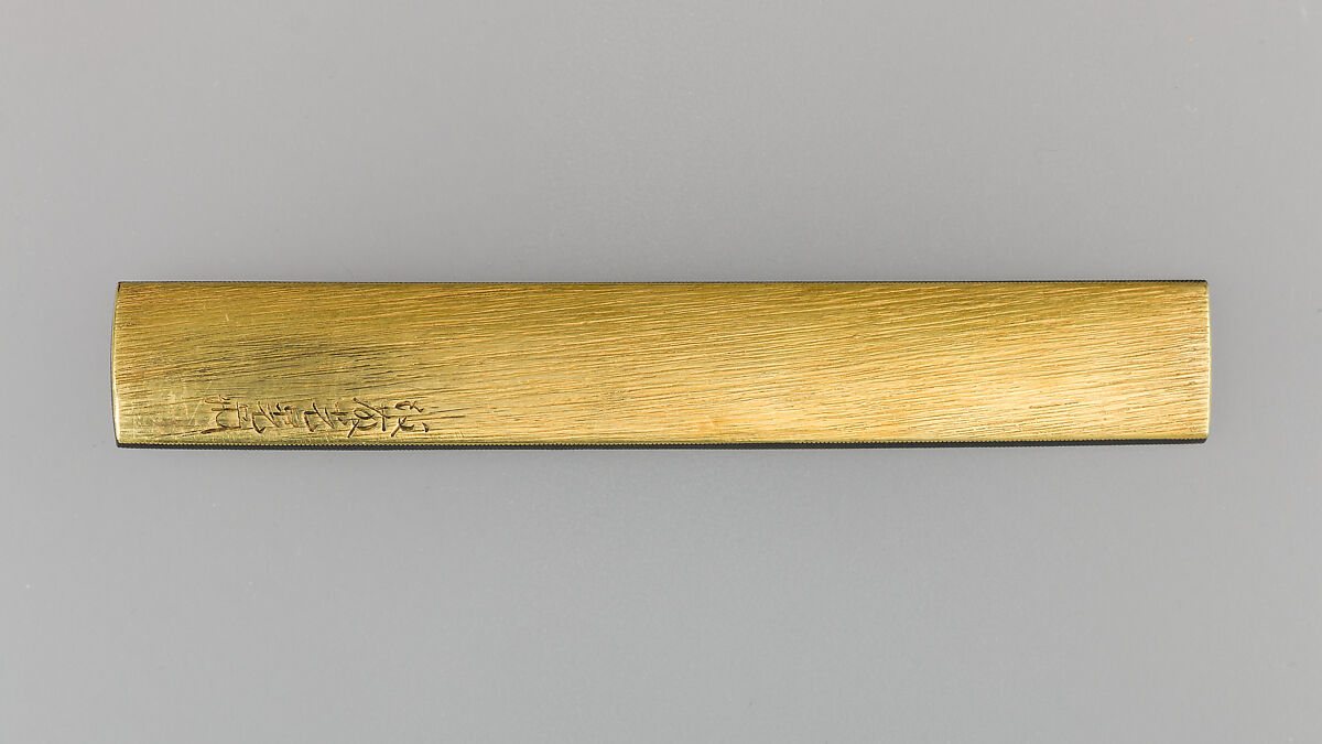 Knife Handle (Kozuka), Copper-gold alloy (shakudō), gold, silver, Japanese