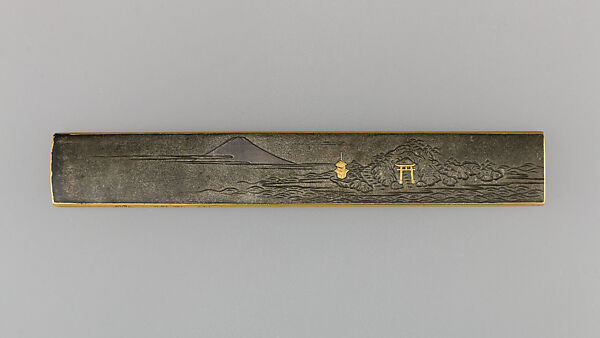 Knife Handle (Kozuka), Copper-gold alloy (shakudō), gold, silver, copper-silver alloy (shibuichi), Japanese