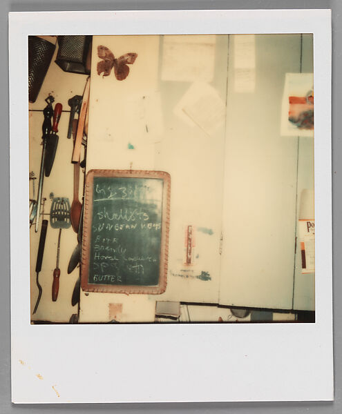 [Kitchen Wall with Chalkboard (in Walker Evans's House?)], Walker Evans (American, St. Louis, Missouri 1903–1975 New Haven, Connecticut), Instant internal dye diffusion transfer print (Polaroid SX-70) 