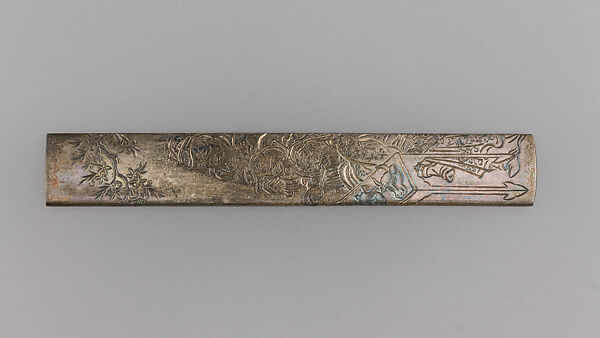 Knife Handle (Kozuka), Silver, Japanese 