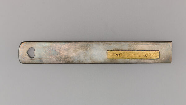 Knife Handle (Kozuka), Silver, copper-gold alloy (shakudō), gold, Japanese