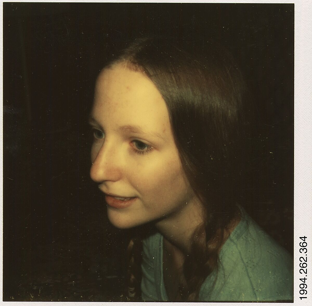 [Janet Byrd, Oberlin College], Walker Evans (American, St. Louis, Missouri 1903–1975 New Haven, Connecticut), Instant internal dye diffusion transfer print (Polaroid SX-70) 