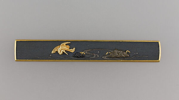 Knife Handle (Kozuka), Copper-gold alloy (shakudō), gold, silver, copper-silver alloy (shibuichi), Japanese 