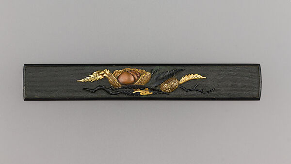 Knife Handle (Kozuka), Copper-gold alloy (shakudō), gold, copper, Japanese 