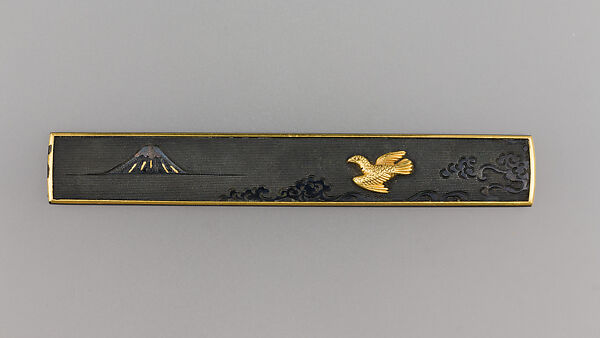 Knife Handle (Kozuka), Copper-gold alloy (shakudō), gold, silver, copper-silver alloy (shibuichi), Japanese 