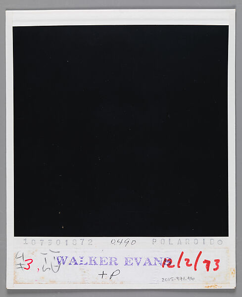 [Ellen Rosenman], Walker Evans (American, St. Louis, Missouri 1903–1975 New Haven, Connecticut), Instant internal dye diffusion transfer print (Polaroid SX-70)