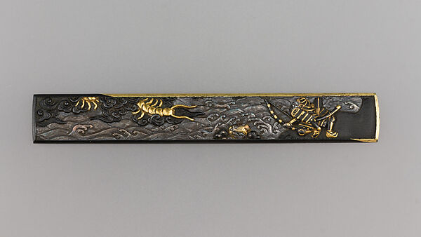 Knife Handle (Kozuka), Gold, silver, copper-gold alloy (shakudō), Japanese 