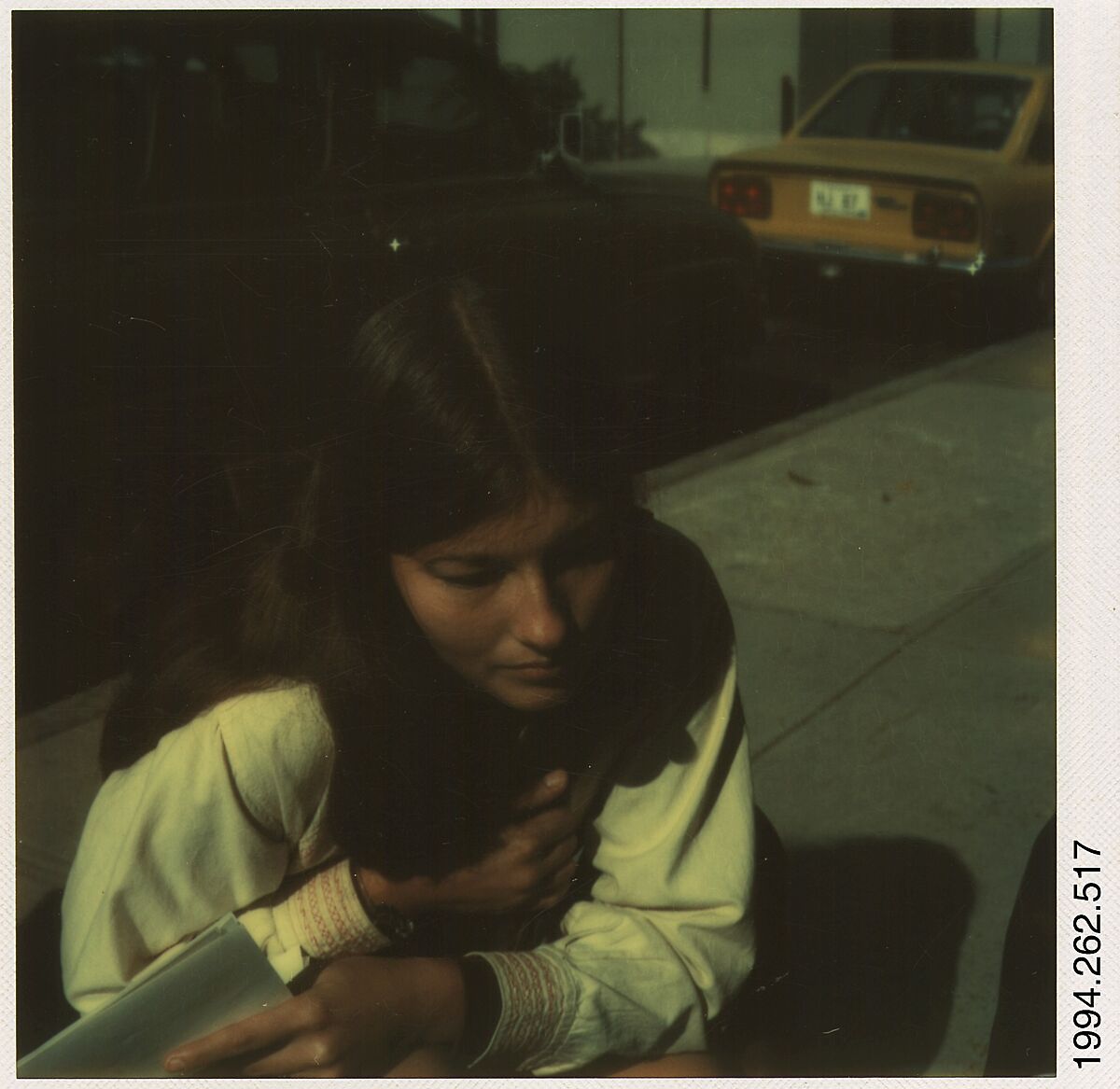 [Unidentified Woman on Street], Walker Evans (American, St. Louis, Missouri 1903–1975 New Haven, Connecticut), Instant internal dye diffusion transfer print (Polaroid SX-70) 